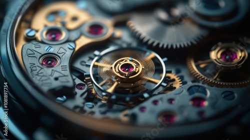 Wallpaper Mural Close-up View of the Intricate Mechanism of a Mechanical Watch Torontodigital.ca