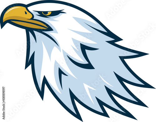 Eagle head flat vector logo illustration photo