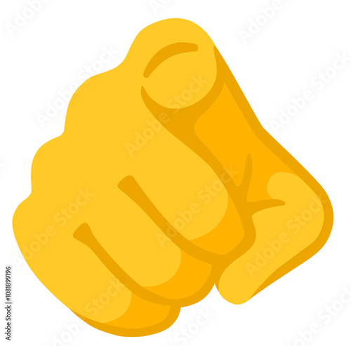A hand with the index finger pointing straight forward at the person viewing the emoji