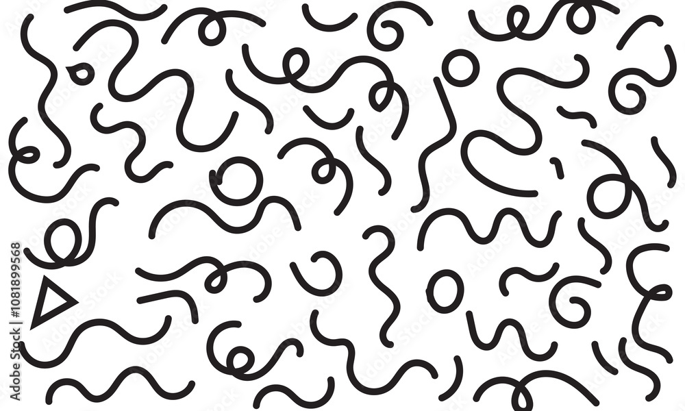 Creative abstract squiggle style drawing for children or trendy design with basic shapes. isolated on white background. Vector illustration. EPS 10 Creative abstract squiggle style drawing for children or trendy design with basic shapes. isolated on white background. Vector illustration. EPS 10