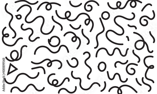 Creative abstract squiggle style drawing for children or trendy design with basic shapes. isolated on white background. Vector illustration. EPS 10