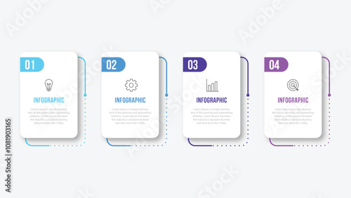 Vector Infographic design with icons and 4 options or steps. Infographics for business concept. Can be used for presentations banner, workflow layout, process diagram, flow chart, info graph