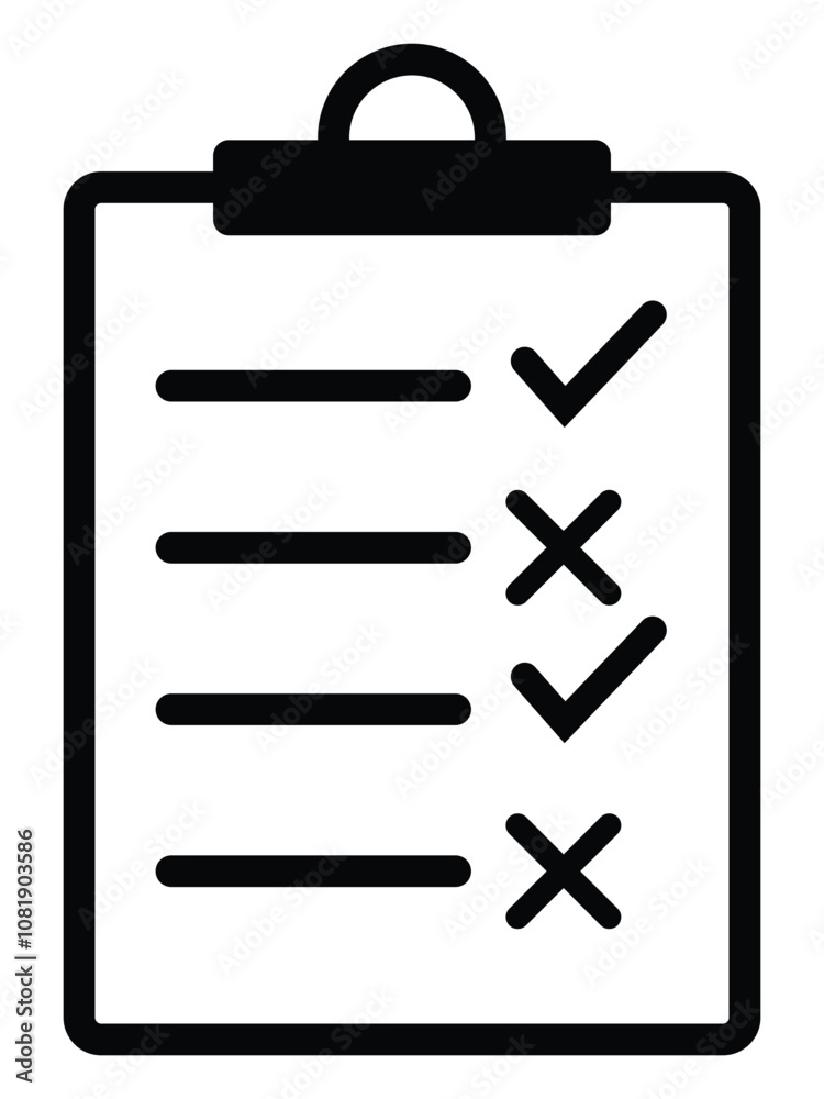 Clipboard icon. Checklist sign symbol for web site and app design checklist with checkmarks. Clipboard vector icon for web design isolated on white background. Vector illustration. EPS 10 Clipboard icon. Checklist sign symbol for web site and app design checklist with checkmarks. Clipboard vector icon for web design isolated on white background. Vector illustration. EPS 10