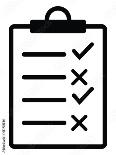 Clipboard icon. Checklist sign symbol for web site and app design checklist with checkmarks. Clipboard vector icon for web design isolated on white background. Vector illustration. EPS 10