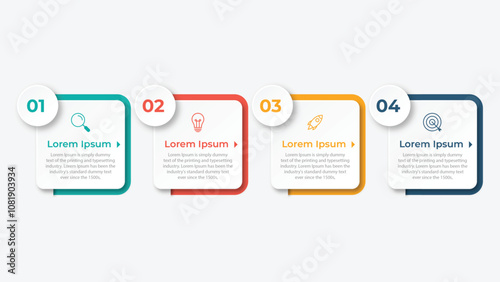 Vector Infographic design with icons and 4 options or steps. Infographics for business concept. Can be used for presentations banner, workflow layout, process diagram, flow chart, info graph