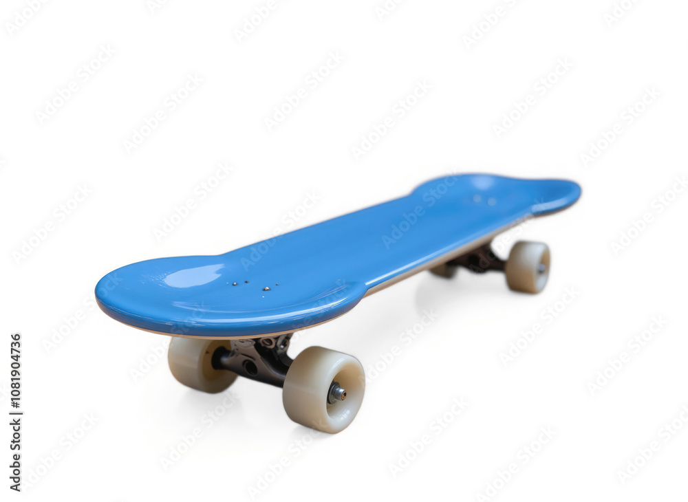 Blue skateboard standing on white background Blue skateboard standing on white background
