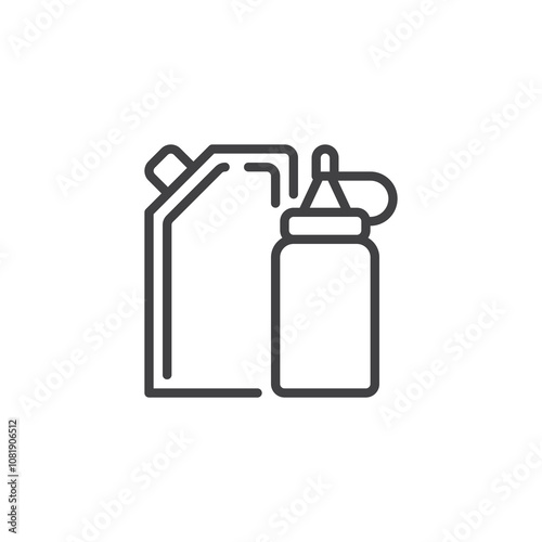 Sauce Bottle and Package line icon