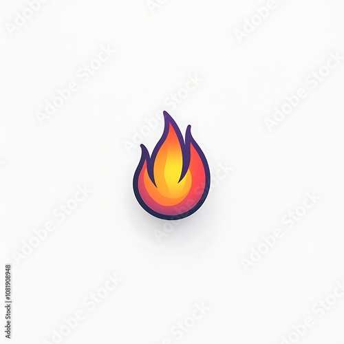 Vibrant and Stylish Flame Icon with Gradients in Bold Colors, Perfect for Illustrations, Designs, and Creative Projects Reflecting Fire and Passion