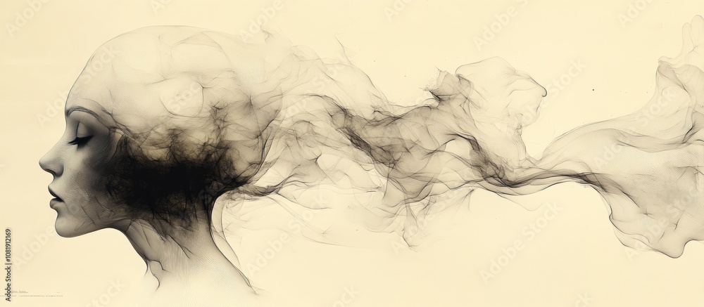 Abstract Portrait of a Woman with Smoke Abstract Portrait of a Woman with Smoke