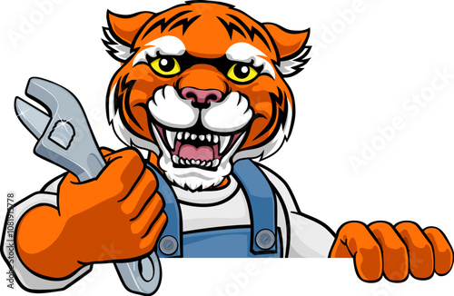 A tiger cartoon animal masc...