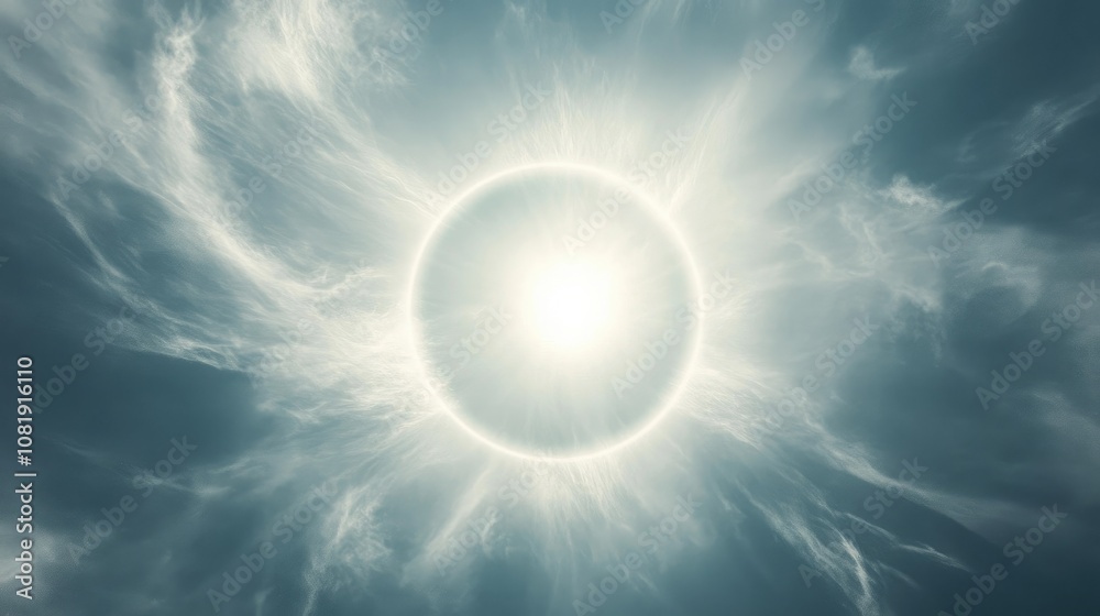 Radiant Sun Surrounded by Ethereal Clouds: A Stunning Sky View Capturing the Beauty and Power of Nature's Light in a Dreamy Atmosphere Radiant Sun Surrounded by Ethereal Clouds: A Stunning Sky View Capturing the Beauty and Power of Nature's Light in a Dreamy Atmosphere