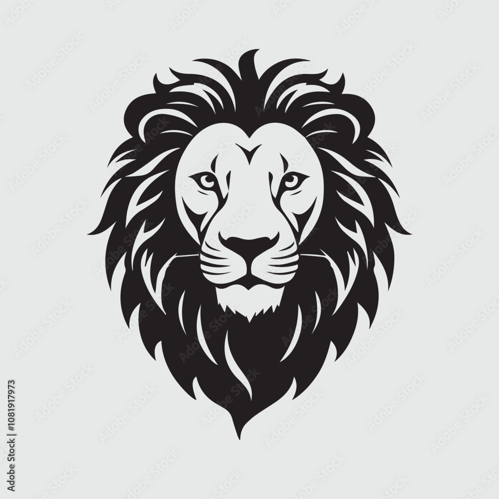 Lion Silhouette Vector: Perfect for White Background Designs Lion Silhouette Vector: Perfect for White Background Designs
