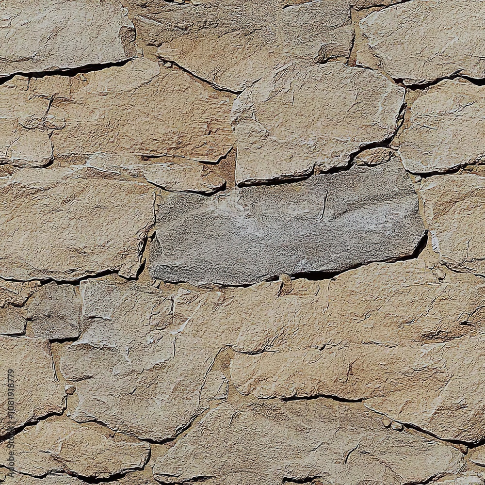 Fototapeta premium Granite Stone Wall Bricks Decorative Seamless Pattern Texture
