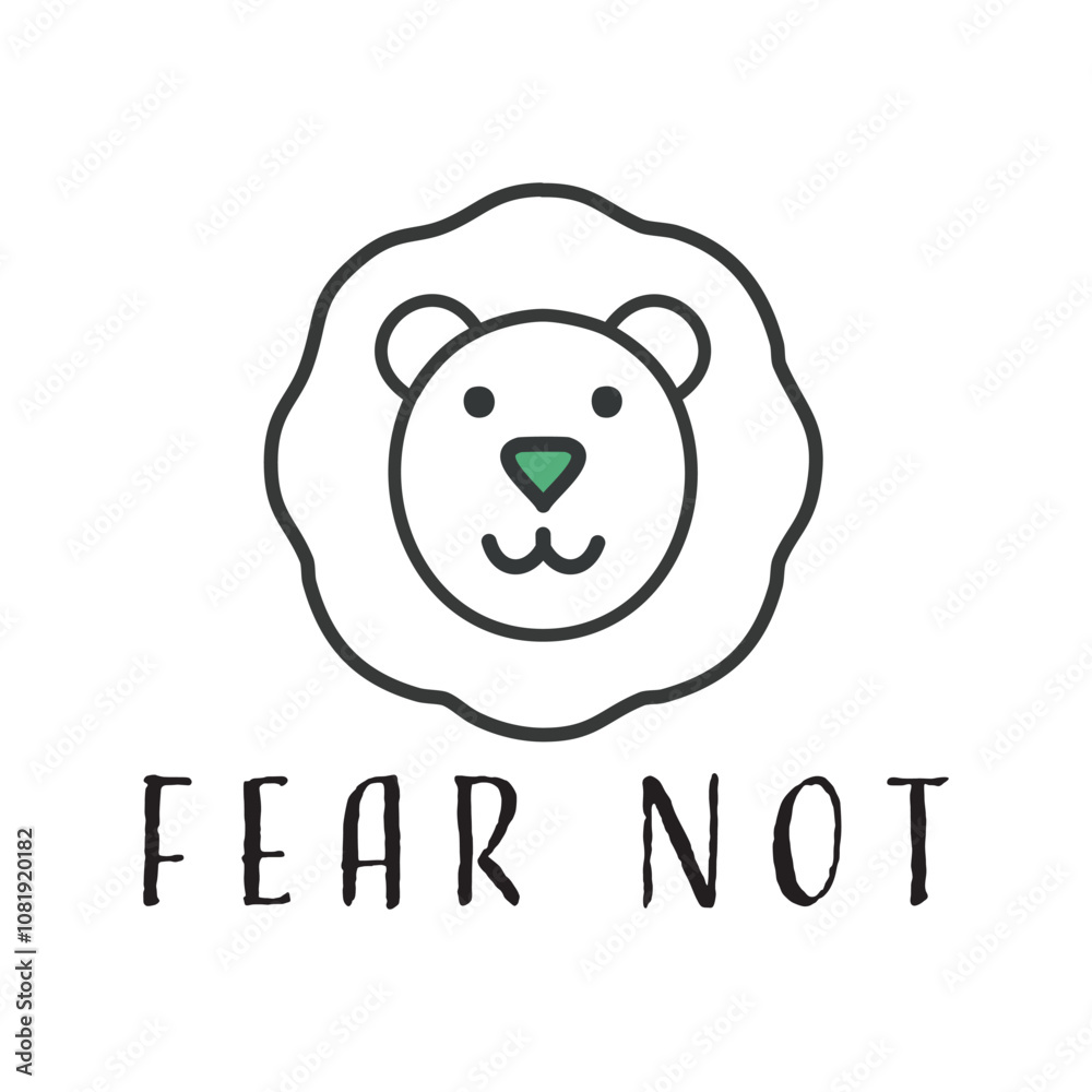 Naklejka premium Fear Not, Biblical Phrase, Christian typography for banner, poster, photo overlay, apparel design
