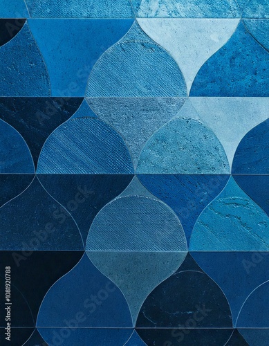 background texture of blue palette of geometrical tiles