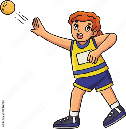 Track and Field Female Putting the Shot Clipart