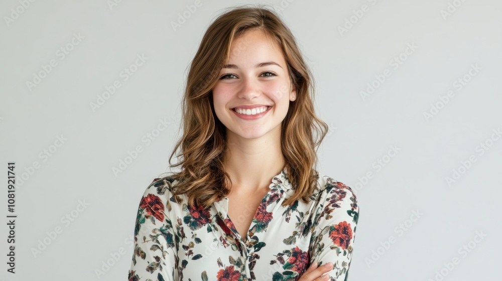 Smiling Young Woman Isolated on a White Background for Marketing and Promotional Use Smiling Young Woman Isolated on a White Background for Marketing and Promotional Use