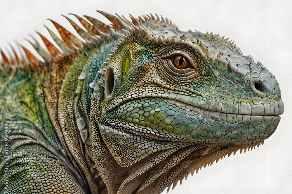 Obraz premium Close-up of an iguana's textured skin