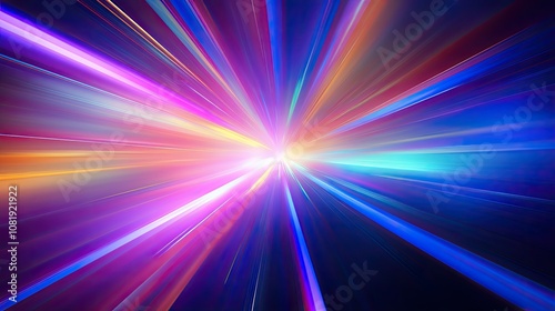 Abstract glowing background with vibrant streaks of light and color