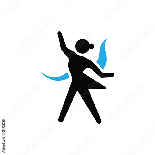 Dance icon logo design template isolated illustration