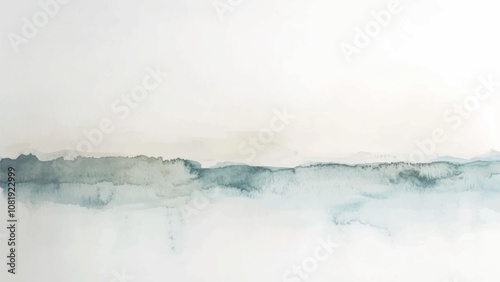 Abstract horizontal watercolor background. Hand drawn vector texture. Brush stroked painting pastel color watercolour