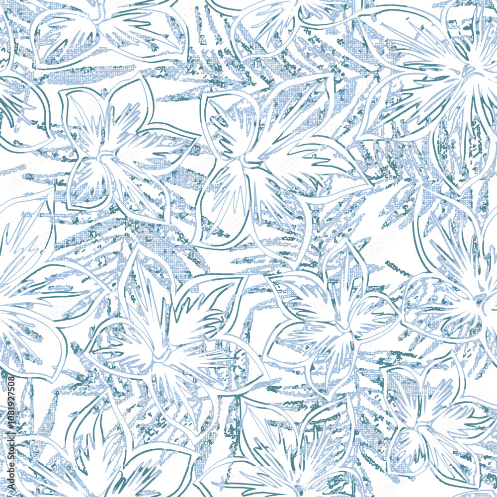 Fototapeta premium futuristic, geometry, summer, flower, lounge, surfaces, abstract, art, line, floral, trendy, oriental, background, fashion, brush strokes, style, decor, neutral, leaf, seamless pattern, ink, petals,