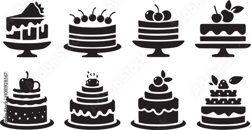 Birthday Icon, Cake icon silhouette