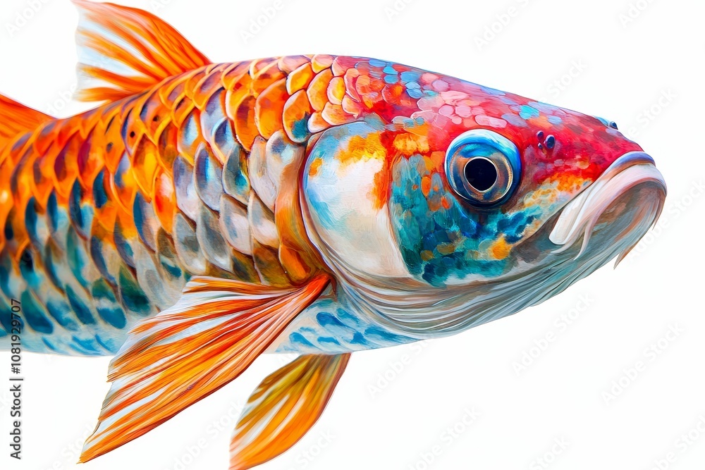 Colorful fish with flowing fins.