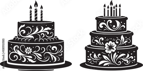 Birthday Icon, Cake icon silhouette