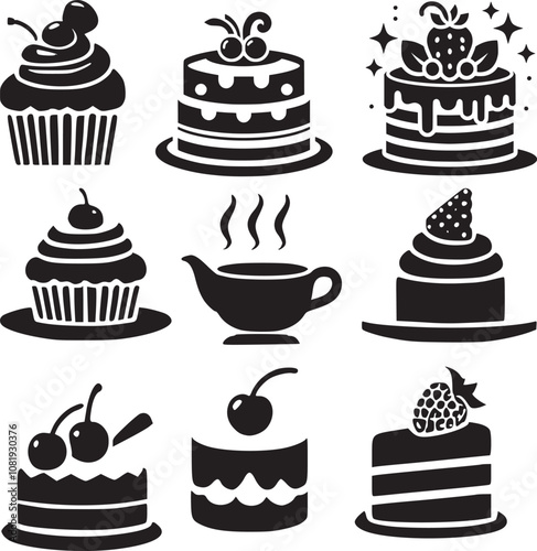 Birthday Icon, Cake icon silhouette