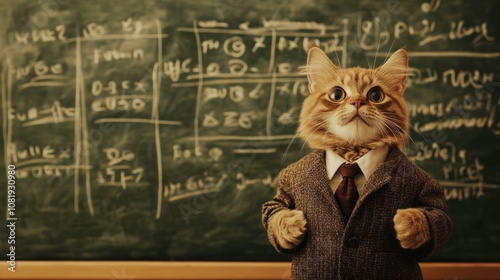 Cute cat as a teacher