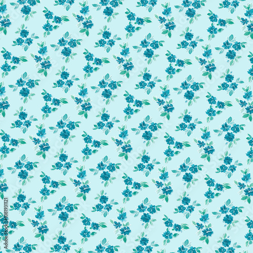 Floral Pattern collection ,patterns of blue watercolor flowers, Watercolor , Scrapbook Paper, Fabric pattern, Beautiful Backgrounds, blue Flowers Pattern 

