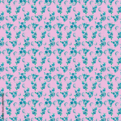 Floral Pattern collection ,patterns of blue watercolor flowers, Watercolor , Scrapbook Paper, Fabric pattern, Beautiful Backgrounds, blue Flowers Pattern 
