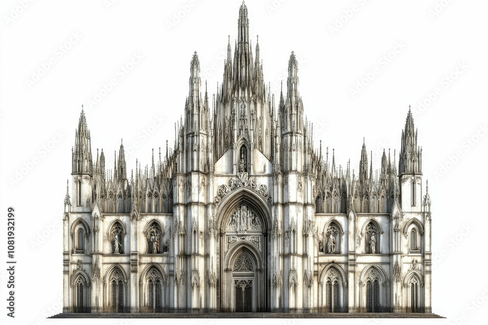 Fototapeta premium Ornate cathedral with tall spires.