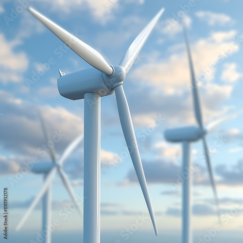 Wind Turbines Against a Cloudy Sky: Clean Energy Technology for Sustainable Future, Renewable Energy Solutions for Modern Power Generation Needs