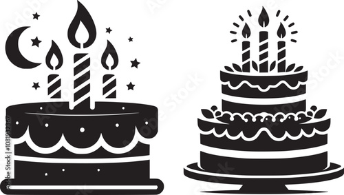 Birthday Icon, Cake icon silhouette