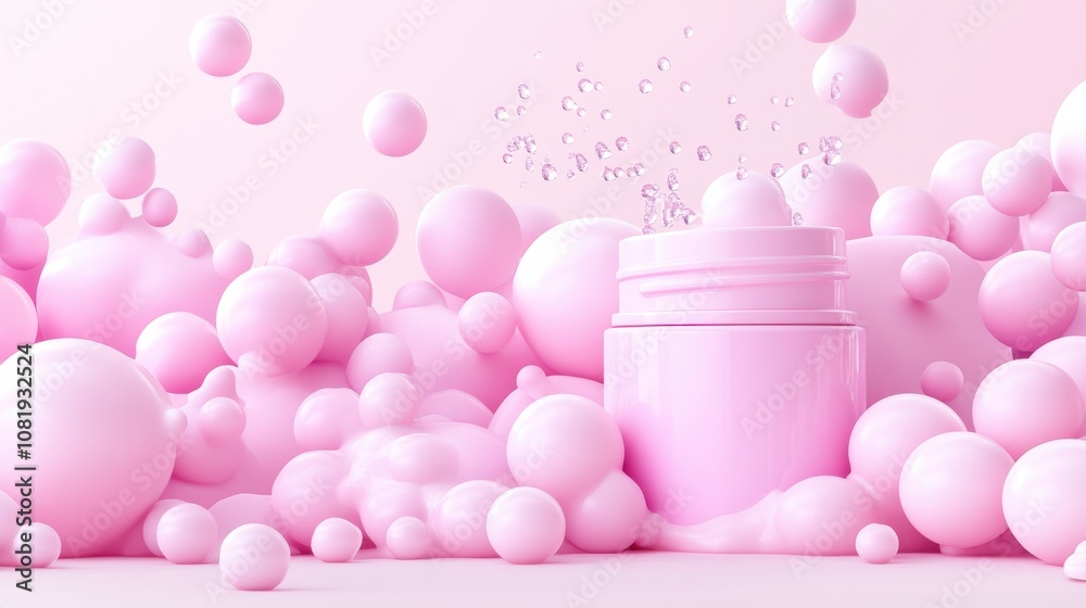 Fototapeta premium Hydrating face cream application studio product photography minimalist close-up beauty concept