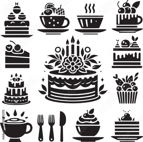 Birthday Icon, Cake icon silhouette