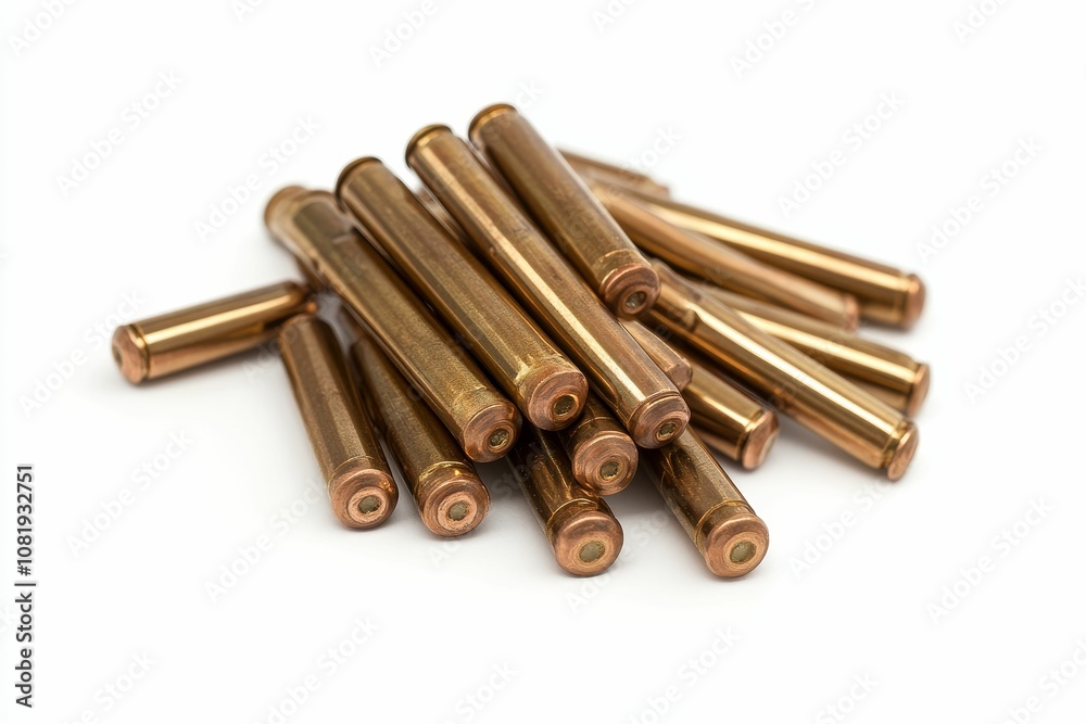 A pile of empty bullet casings. A pile of empty bullet casings.