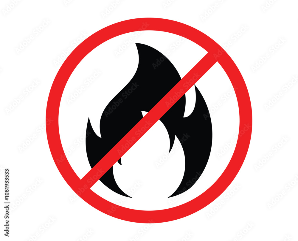 Sign Prohibiting Lighting Fire or No Lighter fire Symbol Sign Sign Prohibiting Lighting Fire or No Lighter fire Symbol Sign