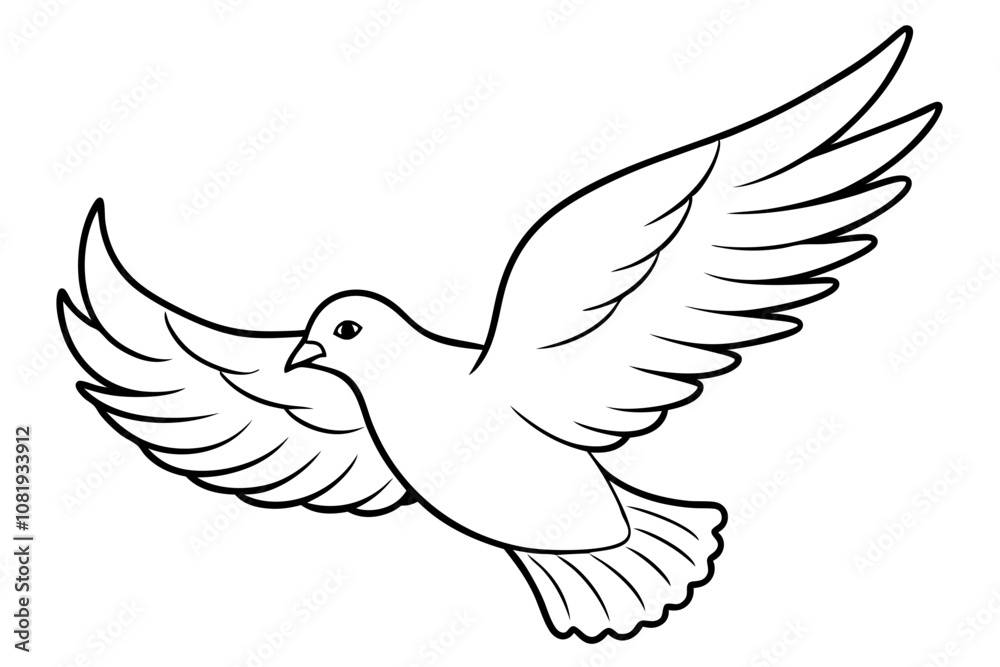 Obraz premium dove of peace vector illustration with white background