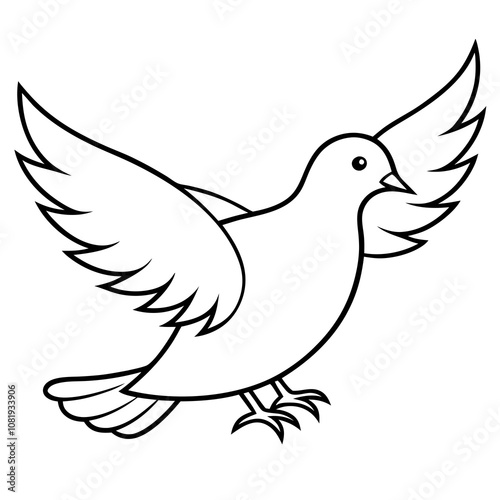 dove of peace vector illustration with white background photo