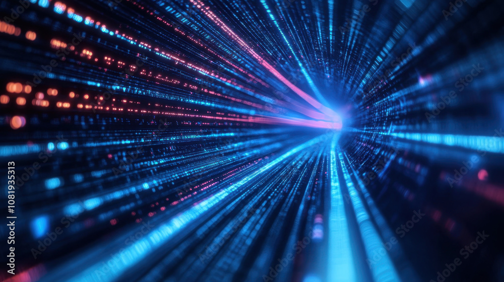 vibrant digital tunnel of blue and pink light streams, representing data flow and technology. This abstract image evokes sense of speed and innovation in digital realm vibrant digital tunnel of blue and pink light streams, representing data flow and technology. This abstract image evokes sense of speed and innovation in digital realm