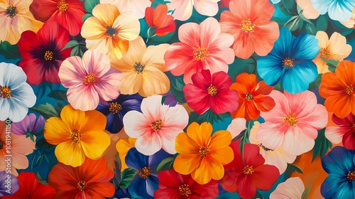 Retro colorful flower pattern texture illustration poster background