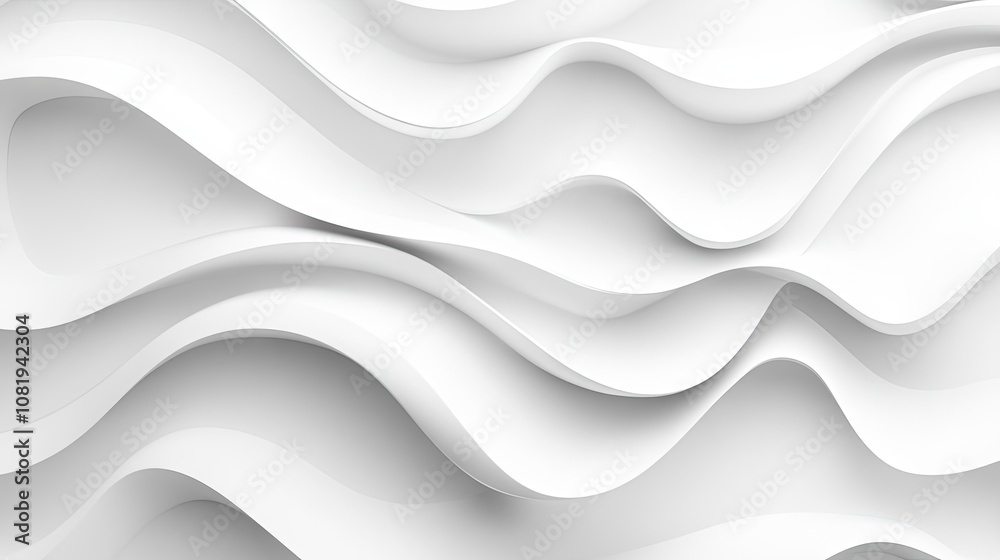 Fototapeta premium Abstract white wave pattern creating a modern, fluid aesthetic.