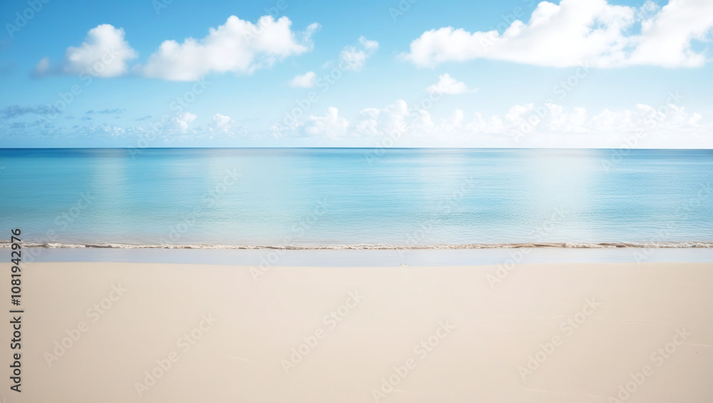 Peaceful Sea or Ocean Water Horizon Landscape at Empty Serene Beach, Tropical Summer Travel Vacation Escape Getaway Scene Peaceful Sea or Ocean Water Horizon Landscape at Empty Serene Beach, Tropical Summer Travel Vacation Escape Getaway Scene