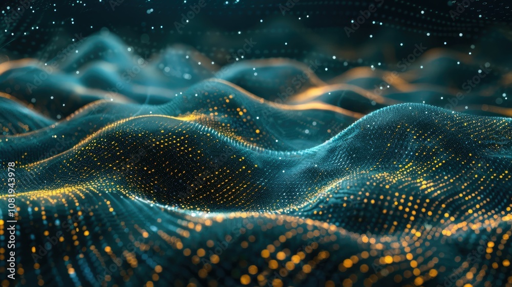 Abstract wave of binary code flowing through space Abstract wave of binary code flowing through space