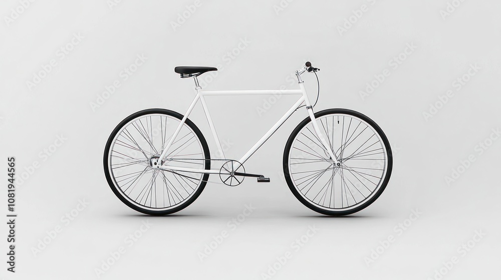 White Bicycle on a White Background White Bicycle on a White Background
