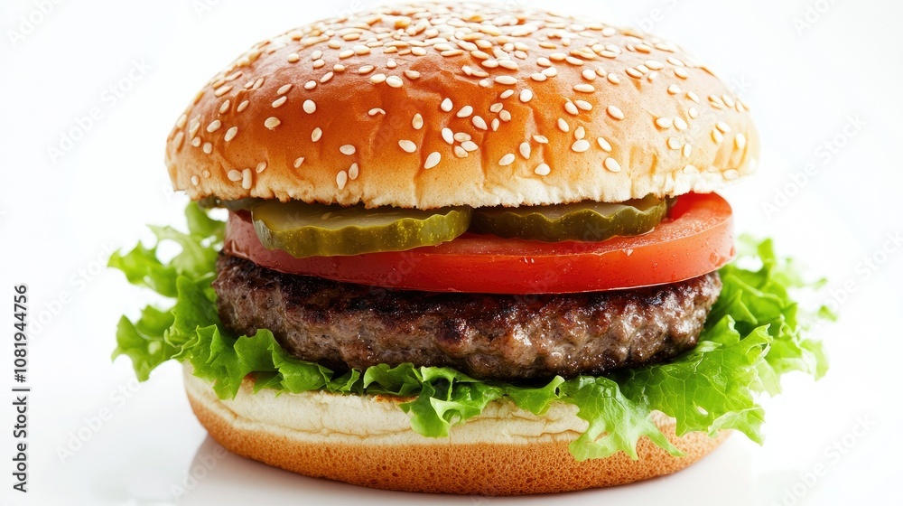 Fresh Cheeseburger Close-Up with Vegetables Fresh Cheeseburger Close-Up with Vegetables