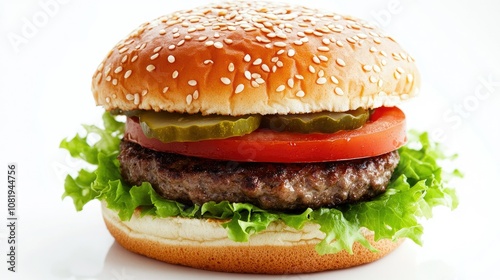 Fresh Cheeseburger Close-Up with Vegetables